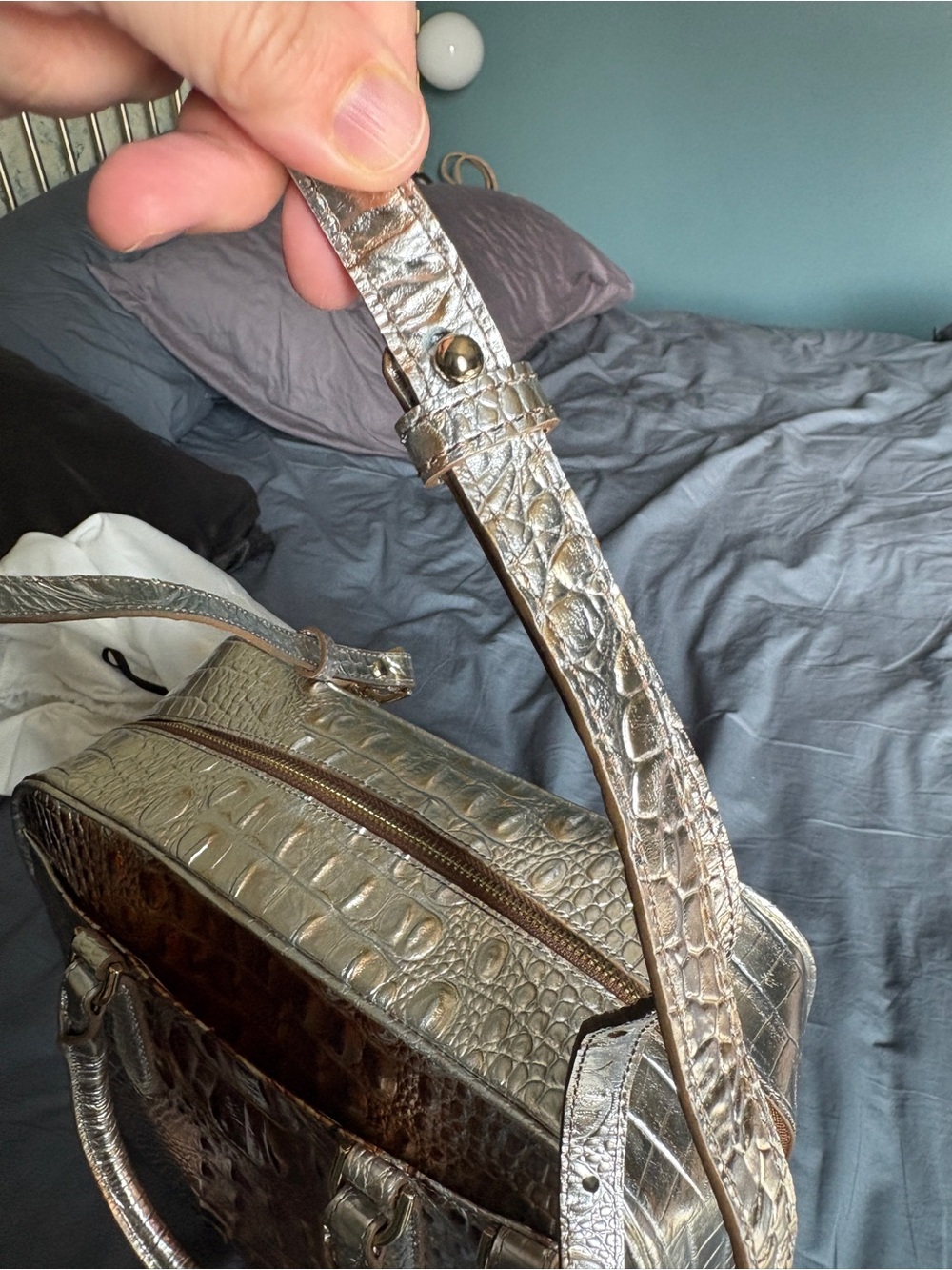 Brahmin Marissa Bronze/Gold/Silver Satchel - Picture 12 of 14
